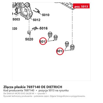 Złącza płaskie 7697140 DE DIETRICH